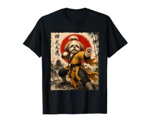 Kung Fu Shih Tzu Cane Shaolin Fighter Shihtzu Monaco Maglietta