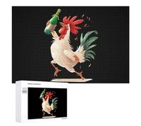 Kungfu Chicken Birra Divertente Puzzle in Legno Pittura Arte Pittura Immagine Puzzle Decorazione Regali 300/500/1000 Pezzi