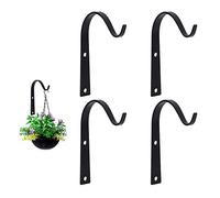 Kungfu Mall 4 staffe in ferro per cesti, ganci per montaggio a parete per appendere fioriere, lanterne, mangiatoie per uccelli (11 cm x 7,8 cm, 3 mm di spessore)