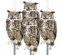 Kungfu Mall Dissuasori Per Piccioni, Dissuasore per Piccioni, Dissuasori Per Uccelli, Gufo Scaccia, 4 Pezzi Spaventapasseri Cartone Plastificato