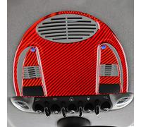 KUNGKIC 3 pezzi in fibra di carbonio per auto, luce da lettura, adesivi decorativi per Mini Cooper Hardtop R56 Clubman R55 R57, in fibra di carbonio, accessorio interno 2007 2008 2009 2010 (rosso)