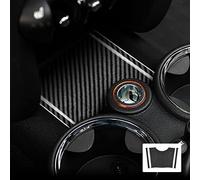 KUNGKIC 3 pezzi in fibra di carbonio per cruscotto auto, posacenere, adesivi decorativi per Mini Cooper Hardtop R56 Clubman R55 R57 Carbon Fiber accessori interni 2007 2008 2009 2010 (nero)
