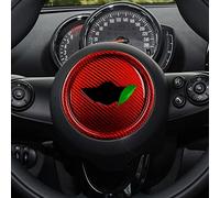 KUNGKIC Accessori interni in fibra di carbonio per auto Coprivolante Adesivi decorativi Compatible with Mini Cooper Clubman F54 F55 F56 F57 F60 Countryman - Rosso