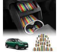 KUNGKIC Per 2024 2025 Mini Countryman U25 Car Door Sink Cup Tappetino antiscivolo Insert Door Pocket Mat Dustproof Interior Essential Decorative Accessories PU 18 pezzi (iridescente)