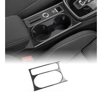 KUNGKIC Per Audi A3 S3 8Y 2020 2021 2022 2023 2024 Auto Comando Centrale Leva del Cambio, Consolle Porta Tazze Acqua Pannello Pannello In Fibra di Carbonio Adesivo Accessori Interni Regalo (Nero)