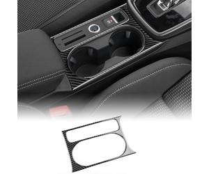 KUNGKIC Per Audi A3 S3 8Y 2020 2021 2022 2023 2024 Auto Comando Centrale Leva del Cambio, Consolle Porta Tazze Acqua Pannello Pannello In Fibra di Carbonio Adesivo Accessori Interni Regalo (Nero)