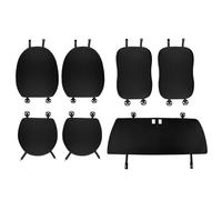 KUNGKIC Per Fiat 500 2008 - 2023 Mesh Auto Coprisedile Anteriore Coprisedile Posteriore Cuscino Schienale Copertura Traspirante Raffreddamento Protezioni Accessori Interni (Nero, 1 Set (7 pezzi)