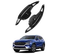 KUNGKIC Per Hyundai Palisade 2019-2022 Hyundai Santa Fe 2019-2023 Volante Leva del cambio Lega di Alluminio DSG Estensioni Interno Accessori Decorazione 2 PCS (Nero)