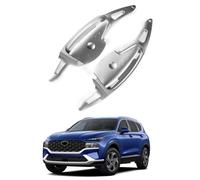 KUNGKIC Per Hyundai Palisade 2019-2022 Hyundai Santa Fe 2019-2023 Volante Leva del cambio Lega di Alluminio DSG Estensioni Accessori Decorazione 2 PCS (Argento)