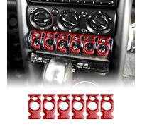 KUNGKIC Per MINI COOPER R50 R53 2001-2006, in fibra di carbonio, controllo centrale auto, telaio dei tasti dell'interruttore, decorativo per interni, adesivo, accessori, regalo (Stile A, Rosso)