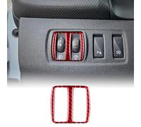 KUNGKIC Per Renault Clio 2013 2014 2015 2016 2017 2018 Accessori Real Fibra di Carbonio Auto Interruttore Faro Copertura Adesivi Decorativi Interno Auto Ricambi Regalo (Rosso)