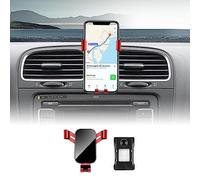 KUNGKIC Supporto per telefono auto regolabile per auto compatibile con VW Volkswagen 2009-2013 Golf 6 GTI MK6 accessori interni rotazione a 360° lega di zinco ABS (rosso)