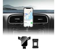 KUNGKIC Supporto per telefono auto regolabile per auto compatibile con VW Volkswagen 2009-2013 Golf 6 GTI MK6 accessori interni rotazione a 360° lega di zinco ABS (nero)