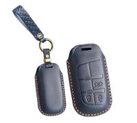 KUNIO Custodia in pelle per chiavi auto per Jeep Renegade Compass Grand Cherokee per Dodge per FIAT 500X Ducato Tipo Cross Protezione chiave manuale portachiavi Keyless 3 tasti Blu