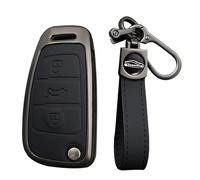 KUNIO Custodia per chiave adatta per Audi A1 A3 8V A4 A6 Q2 Q3 TT TTS RS RS3 S3 Sline pieghevole protezione chiave in lega di zinco portachiavi a 3 tasti, A nero, 3 Tasten