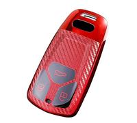 KUNIO Custodia per chiave adatta per Audi A4 Avant B9 Q5 S LINE S4 RS4 A5 F5 RS5 A6 A7 A8 D5 Q2 Q5 Q7 SQ5 SQ7 TT R8 custodia TPU chiave auto protezione 3 tasti rosso