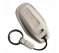 KUNIO Custodia per chiave auto, 2025, adatta per Audi A5, A6, S5, Q5, Q6, SQ5, berlina, Avant E-Hybrid Sportback SUV e-tron, in pelle, portachiavi per auto, accessorio bianco