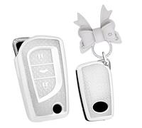 KUNIO Custodia per chiave auto, adatta per Yaris Aygo C-HR RAV4 Corolla Prius Yaris Cross Camry 2025 2024 portachiavi da donna regalo cristallo modello bianco A