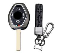 KUNIO Custodia per Chiave Auto Compatibile con BMW E38 E39 E46 E83 E53 E60 E63 E61 E64 E83 E85 E86 M5 325i X3 X5 Z3 Z4 3er 5er 7er Cover per Chiave in Metallo Nero