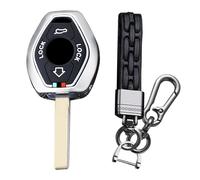 KUNIO Custodia per Chiave Auto Compatibile con BMW E38 E39 E46 E83 E53 E60 E63 E61 E64 E83 E85 E86 M5 325i X3 X5 Z3 Z4 3er 5er 7er Cover per Chiave in Metallo Custodia per Chiave Portachiavi Argento