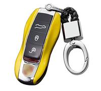 KUNIO Custodia portachiavi adatta per Porsche 718 911 Carrera 918 Spyder Boxster 981 Cayenne 92A Cayman 981 Per Macan Per Panamera 970 Custodia ABS Portachiavi Chiave Auto Cover Giallo