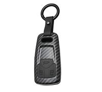 KUNIO Custodie per chiavi auto adatta per Audi A4 B9 A4L A5 A6L A6 S4 S5 S7 8W Q7 4M Q5 TT TTS RS Quattro ABS Copri Chiave Portachiavi Cover per Chiave Fibra di Carbonio Nero