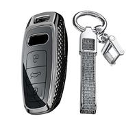KUNIO Keyless Custodia per chiave adatta per Audi A8 A8L Q8 A3 Sportback A6 A7 Q7 RS6 S6 S7 SQ8 Q4 SQ7 TFSI chiave auto custodia PC custodia protettiva portachiavi 3 tasti, A nero, Nur Keyless Go
