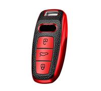 KUNIO Keyless - Custodia portachiavi adatta per Audi A8 A8L Q8 A3 Sportback A6 A7 Q7 RS6 S6 S7 SQ8 Q4 SQ7 TFSI, in TPU, 3 tasti, colore: Rosso