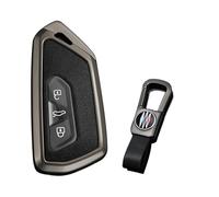 KUNIO Keyless - Custodia portachiavi adatta per VW Golf 8 GTE GTI ID.3 ID.4 GTX, adatta per Seat Leon MK4 Cupra Formentor, in lega portachiavi a 3 tasti, Nero , 3 Tasten