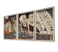 Kuniyoshi Skeleton Spectre 1844 - Set di poster Ukiyo-e giapponese, decorazione da parete in Giappone, arte per camera da letto, soggiorno, decorazione eclettica