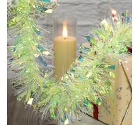 Kunjocy Ghirlanda natalizia spessa da 10 m, decorazione metallica per albero di Natale, decorazione spessa da appendere per albero di Natale, porta e finestra (verde)