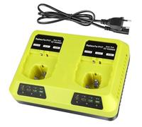KUNLUN P117 Caricabatterie per Ryobi 18V Batteria, Caricabatteria Sostitutivo a 2 Porte per Ryobi One+ P108 P107 P104 P105 P102 P103 P117 Compatibile con Ryobi Batterie Agli Ioni di Litio/Ni-Mh