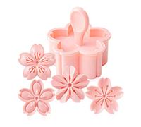 KunmniZ Mooncake Mould - Set di 5 stampini per biscotti Sakura Cookie Mold Stamp a forma di fiore di ciliegio fai da te, ecologici, pratici, fatti a mano