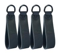 KUNN - Anelli per bretelle in pelle, 4 pezzi, accessori per reggicalze resistenti, connettori per cintura, nero