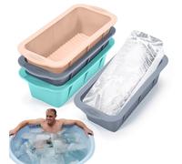 Kunoli 3 stampi grandi per cubetti di ghiaccio da 1,5 kg in silicone per cubetti di ghiaccio riutilizzabili per congelatore, bagno di ghiaccio, bagno freddo o refrigeratore, 20240227-01