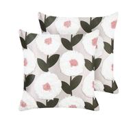 KUNRI Set di 2 cuscini Trama floreale Multicolore 45 x 45 cm Cotone