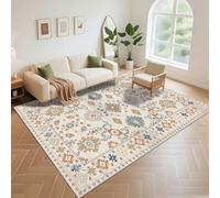 Kunsen Tappeto Bimbo Comodo 60x90cm, Blu Grigio Retro disegno di fiori per il soggiorno camera da letto sul lato del letto