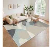Kunsen Tappeto Bimbo Non Slip 180x280cm, blu-grigio I gessati moderni sono usati in soggiorni e dormitori