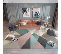 Kunsen Tappeto Cameretta Bambina da camera Rosso, blu, grigio Un moderno motivo geometrico confortevole e duraturo utilizzare nel soggiorno nella letto di una ragazza 180x280CM