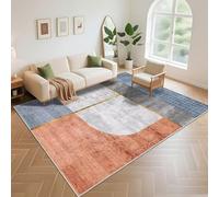 Kunsen Tappeto Sala Absorbent 180x200cm, Blu Grigio Modelli a righe geometriche moderne per il soggiorno in ufficio