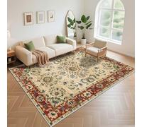 Kunsen Tappeto Sala Moderno Antiscivolo 140x200cm, Rosso Retro disegno di fiori per il corridoio della camera da letto