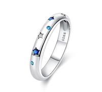 KUNSIR 925 Anelli in Argento Sterling per le Donne Cubic Zirconia Anelli Anello di Fidanzamento Anelli di Personalità R1