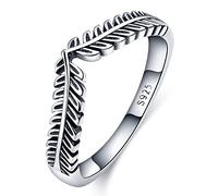 KUNSIR 925 Anelli in Argento Sterling per le Donne Cubic Zirconia Anelli Anello di Fidanzamento Anelli di Personalità R1