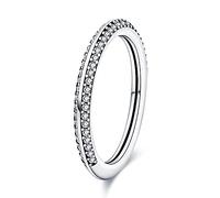 KUNSIR 925 Anelli in Argento Sterling per le Donne Cubic Zirconia Anelli Anello di Fidanzamento Anelli di Personalità R1