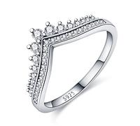 KUNSIR 925 Anelli in Argento Sterling per le Donne Cubic Zirconia Anelli Anello di Fidanzamento Anelli di Personalità R1