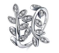 KUNSIR 925 Anelli in Argento Sterling per le Donne Cubic Zirconia Anelli Anello di Fidanzamento Anelli di Personalità R1