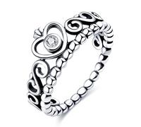 KUNSIR 925 Anelli in Argento Sterling per le Donne Cubic Zirconia Anelli Anello di Fidanzamento Anelli di Personalità R1