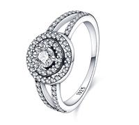 KUNSIR 925 Anelli in Argento Sterling per le Donne Cubic Zirconia Anelli Anello di Fidanzamento Anelli di Personalità R1