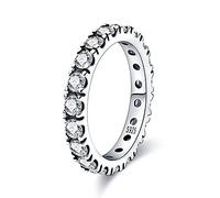 KUNSIR 925 Anelli in Argento Sterling per le Donne Cubic Zirconia Anelli Anello di Fidanzamento Anelli di Personalità R1