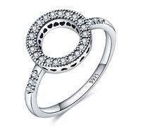 KUNSIR 925 Anelli in Argento Sterling per le Donne Cubic Zirconia Anelli Anello di Fidanzamento Anelli di Personalità R1